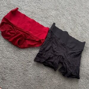 Maidenform Red and Black Lace  Under Garments Form Tummy Control